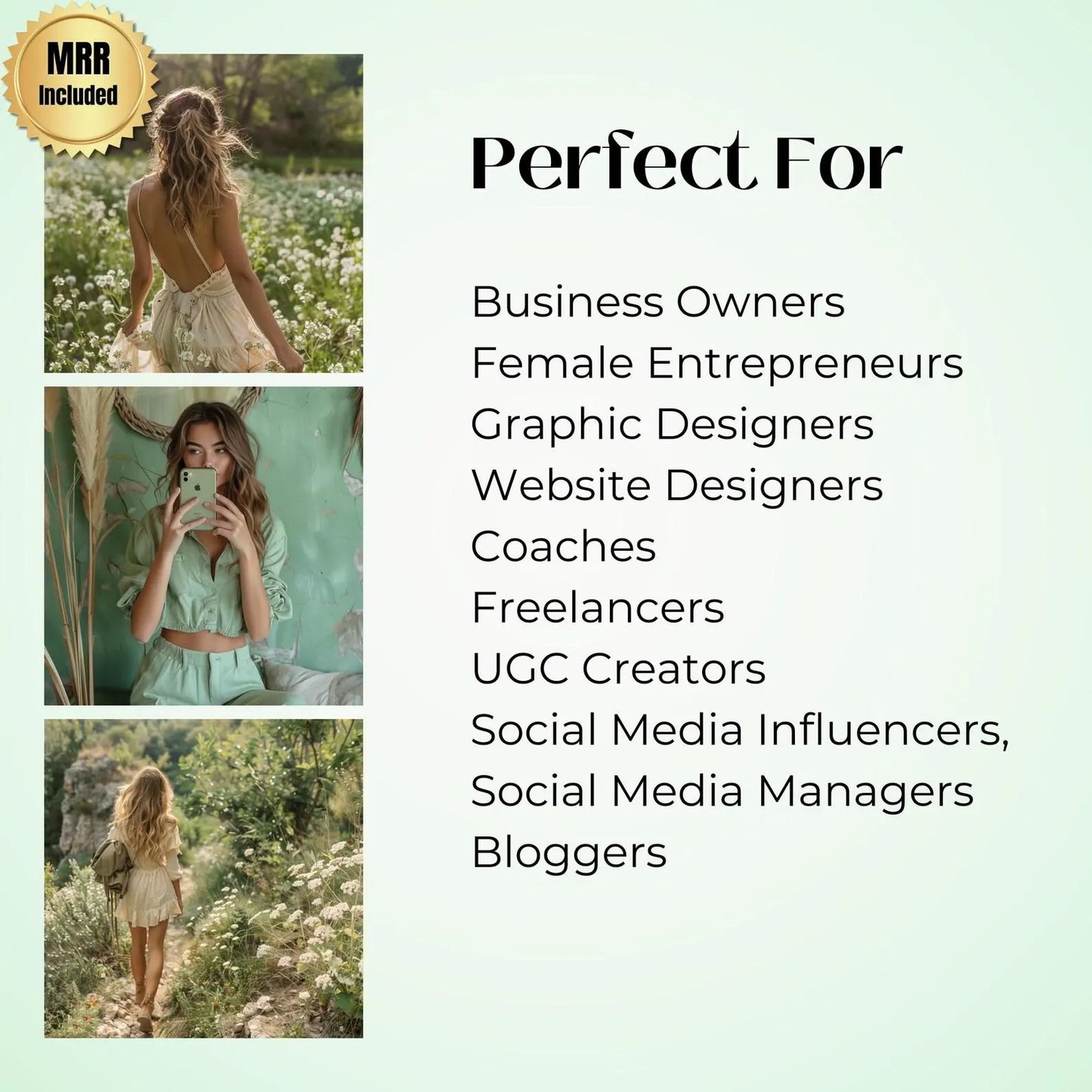 160 Sage Green Aesthetic Photos Bundle (PLR + MRR Included)