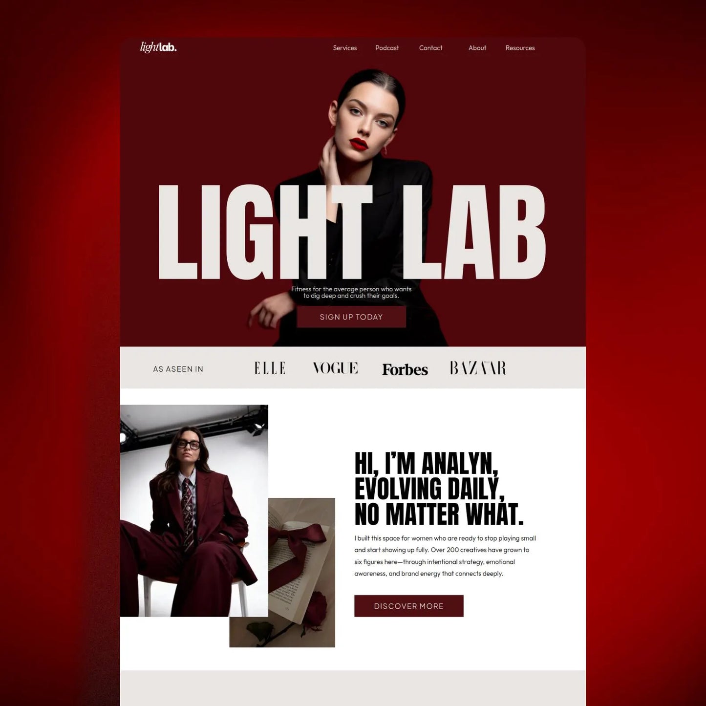 Showit Light Lab Website Template #2: For Coaches, Speakers & Podcasters