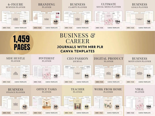 1,459 Pages Business And Career Journal Bundle | PLR & MRR