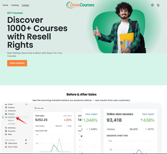 DFY Shopify Course Store + 70 Ready-to-Sell Courses!)
