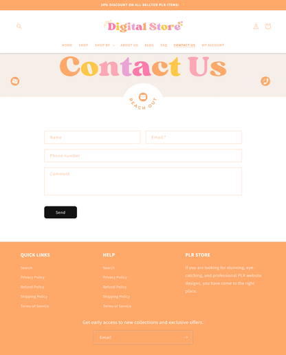 DFY Shopify Peach Store