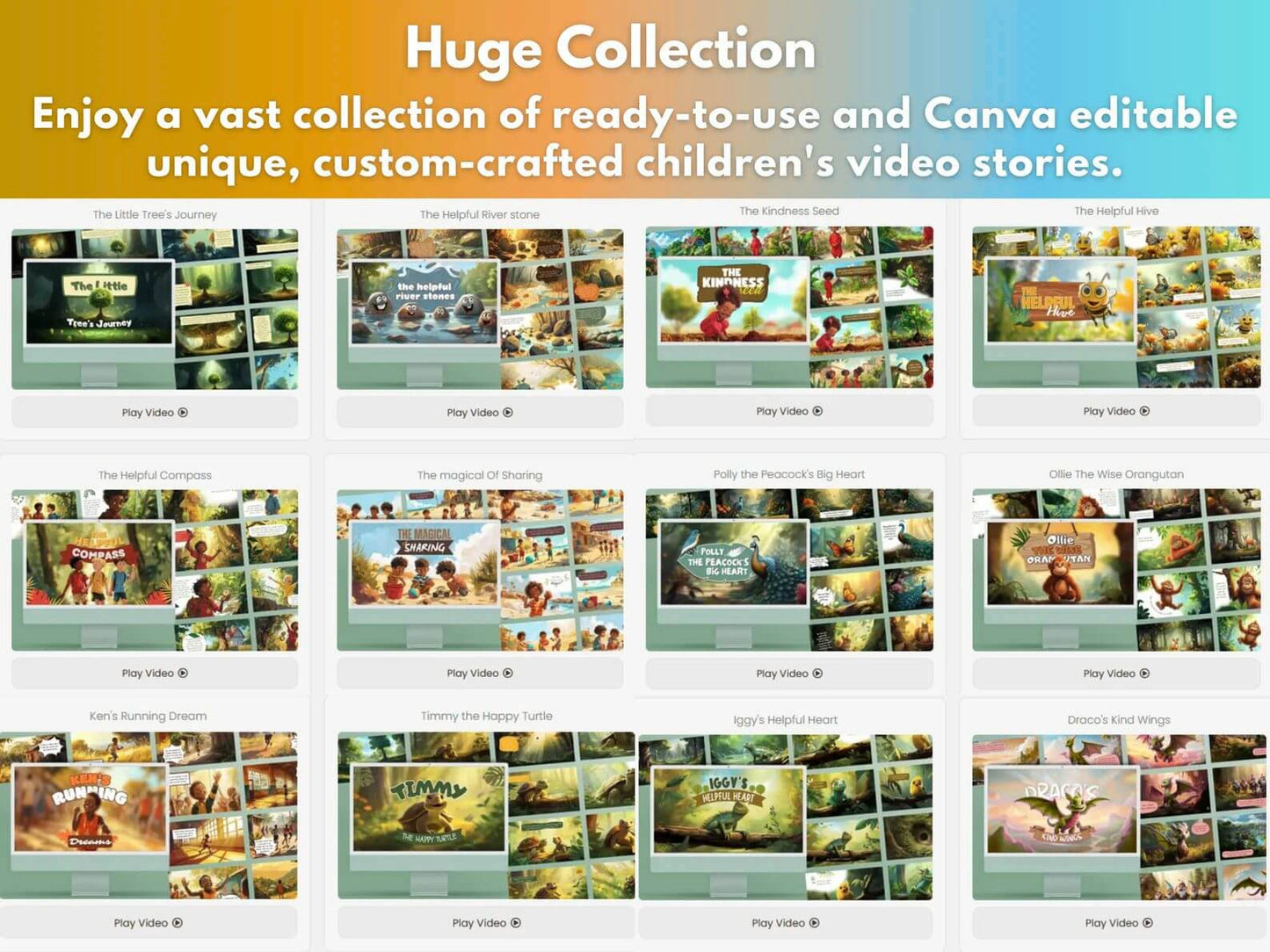 Life Lessons for Kids Part One: 50 Animated Kids Videos & Editable Templates (PLR & MRR)