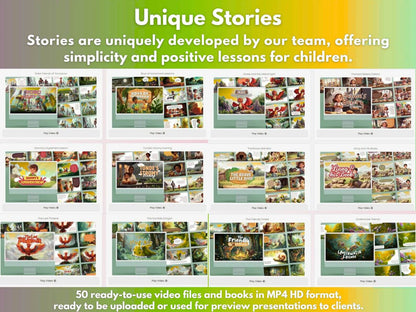 Life Lessons for Kids Part One: 50 Animated Kids Videos & Editable Templates (PLR & MRR)