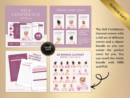 560 Pages Self-Care & Personal Growth Bundle: Planners, Journals, Templates | PLR + MRR