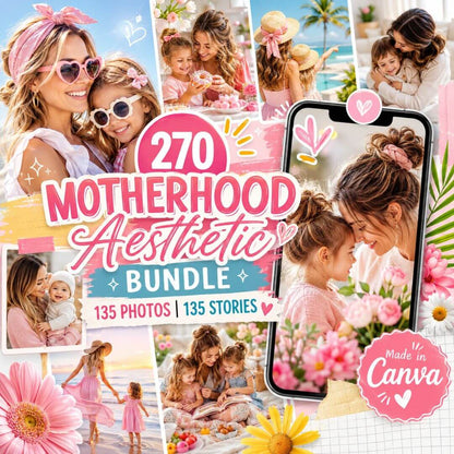 270 Motherhood Aesthetic Collection with Resell Rights | PLR + MRR