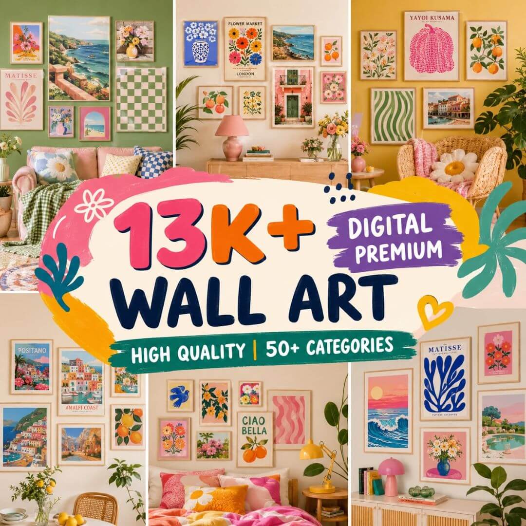 13,000+ Digital Wall Art Prints – Vintage, Modern & Abstract Designs | PLR & MRR