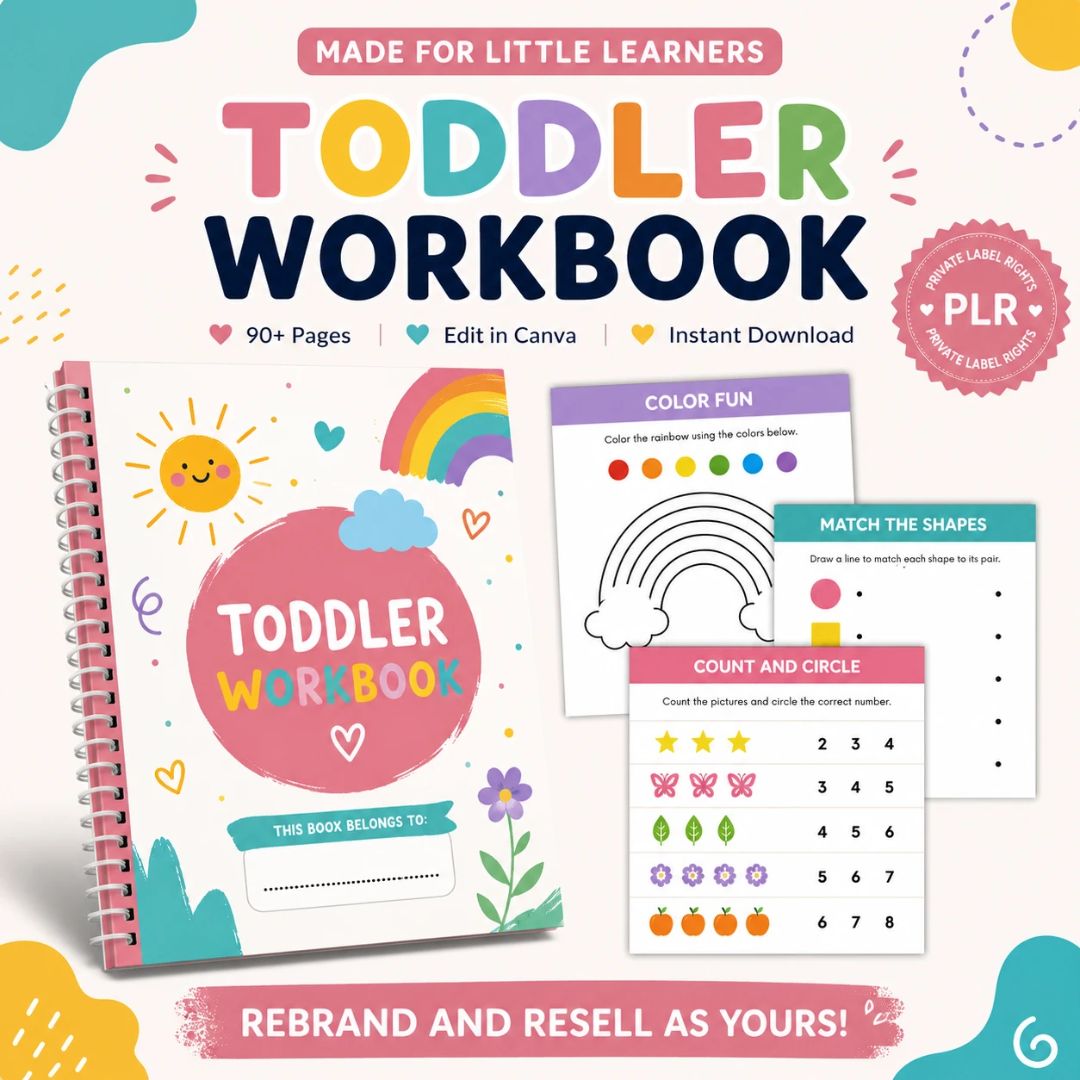 Toddler PLR Workbook Bundle With Resell Rights