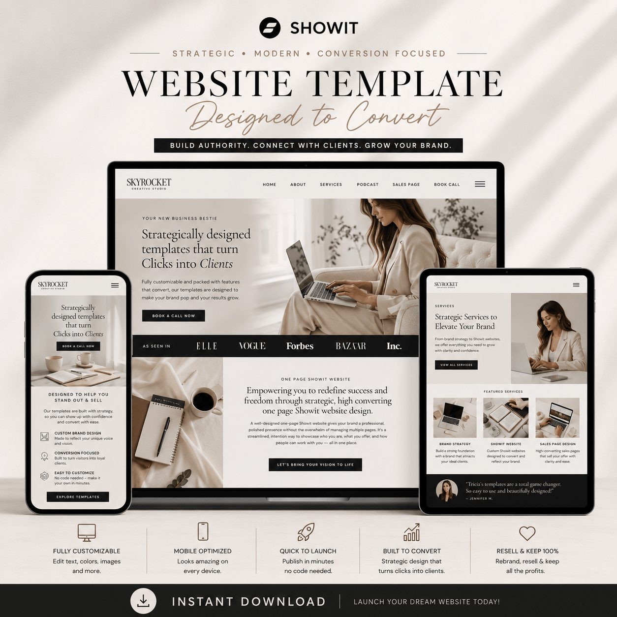 Showit Rose Website Template for Coaches