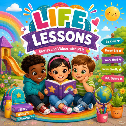 Life Lessons for Kids: Animated Kids Videos & Editable Templates (PLR & MRR)