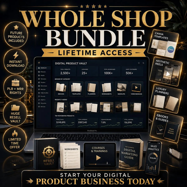 ENTIRE STORE ACCESS: Lifetime Access to Everything! Including DFY Stores, Websites, Courses & Thousands of PLR Products
