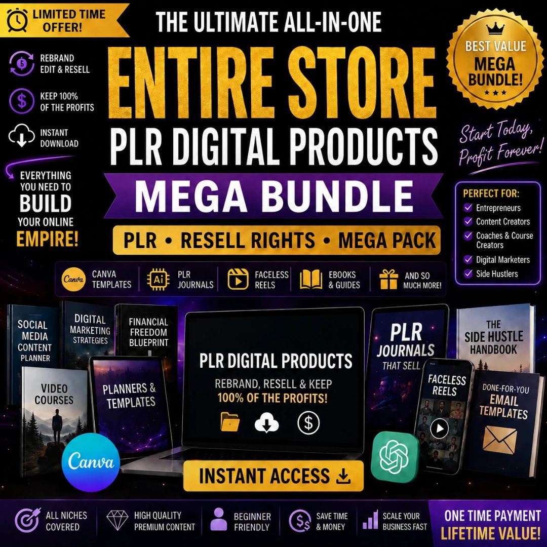 👉 Entire Shop Bundle with Resell Rights🔥