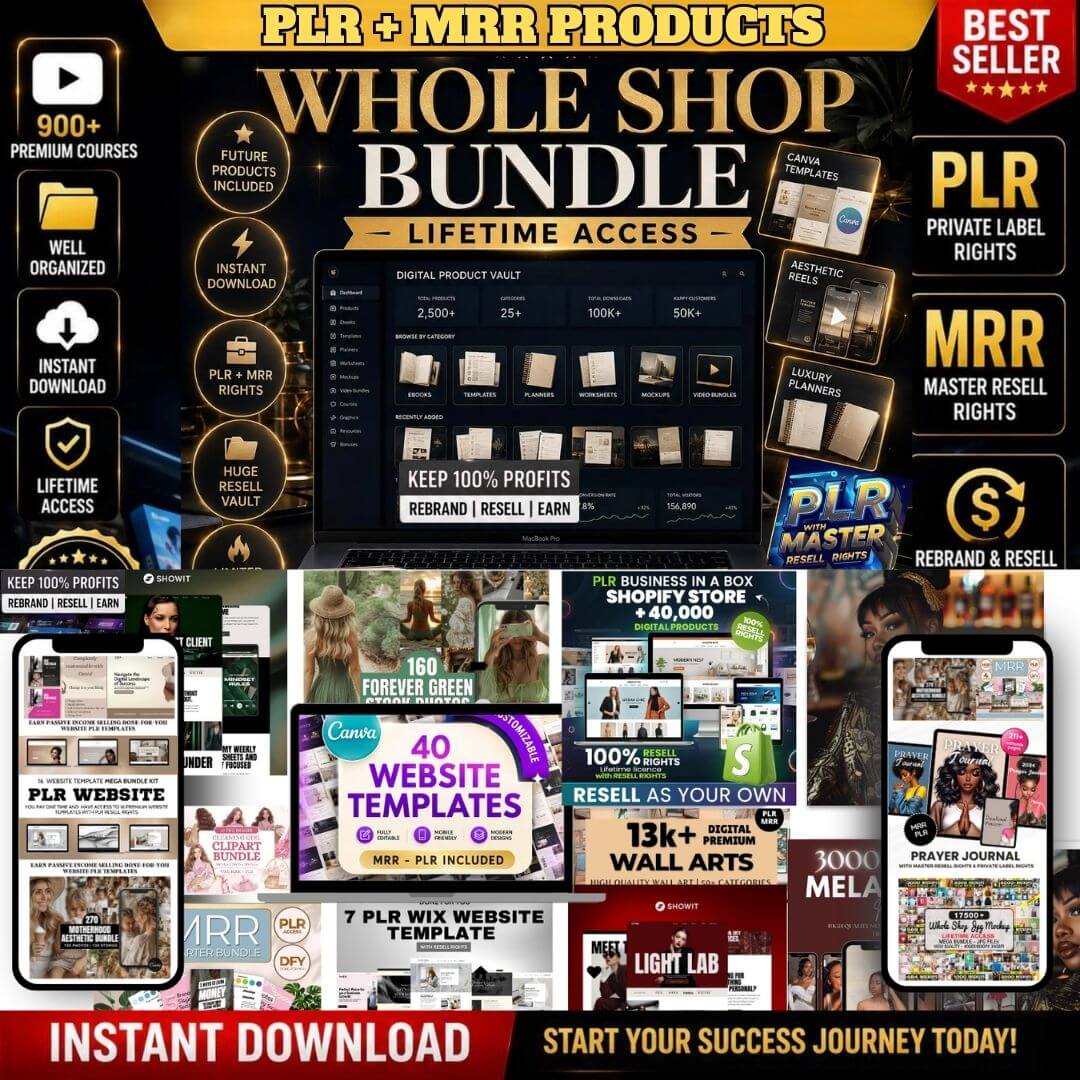 Purchase Our Entire Store W/Master Resell Rights!! 🔥 Instant Downloads & Unlimited Access