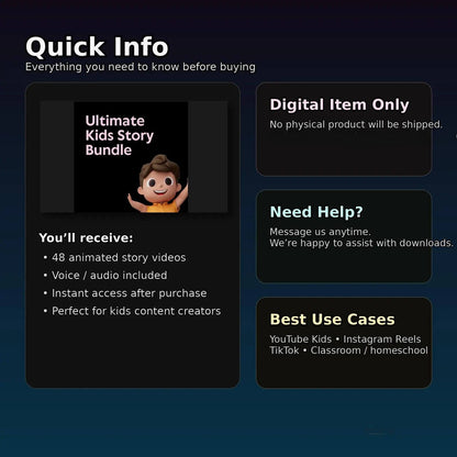 Ultimate PLR Kids Story Bundle: 48+ Animated & Voice-Narrated Kids Stories