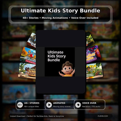 Ultimate PLR Kids Story Bundle: 48+ Animated & Voice-Narrated Kids Stories