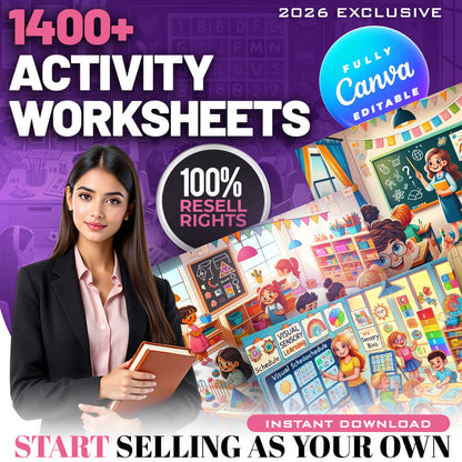 1,400+ Activity Worksheets for Kids (PLR & MRR)