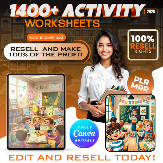 1,400+ Activity Worksheets for Kids (PLR & MRR)