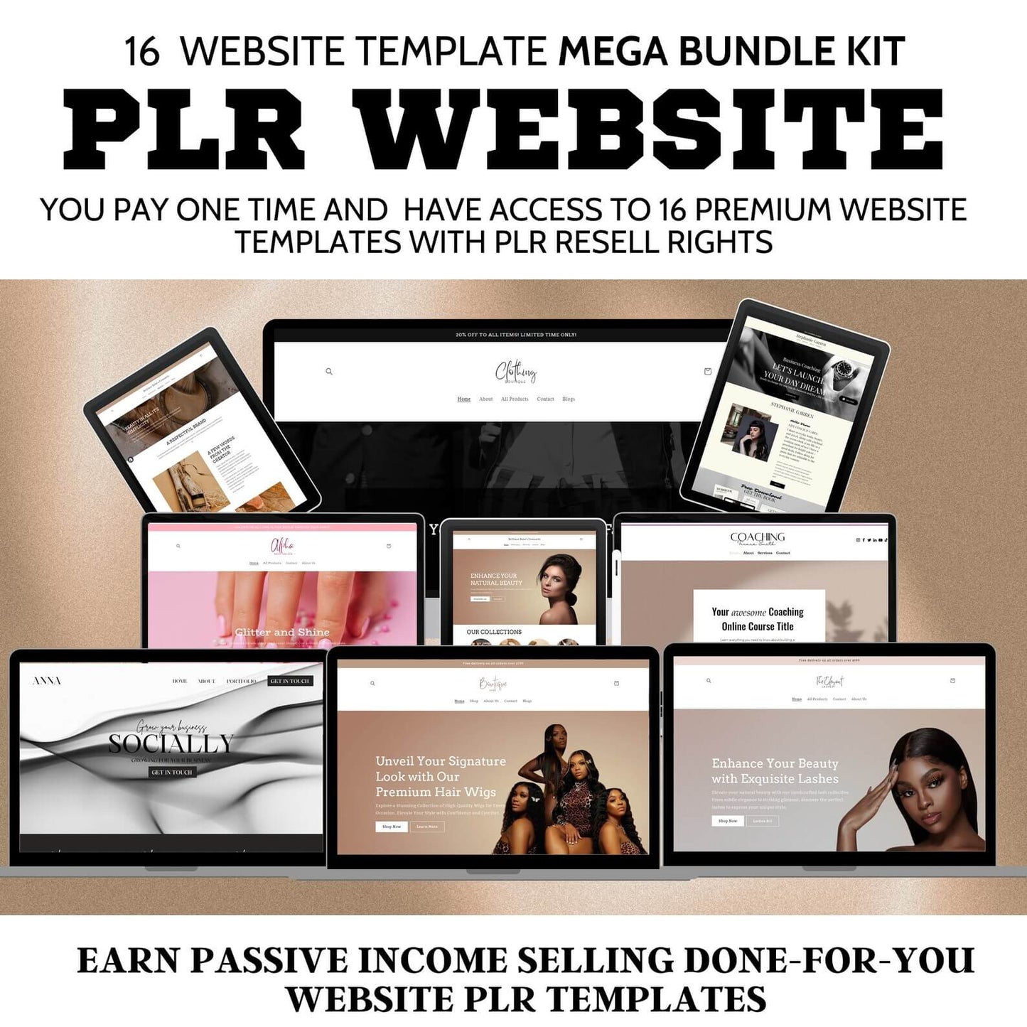 16 PLR Website Templates with Resell Rights