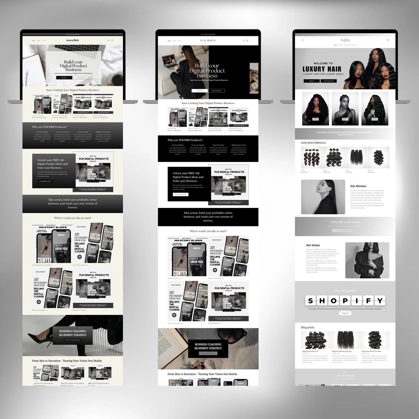 25 PLR Shopify Website Templates | PLR + MRR Included