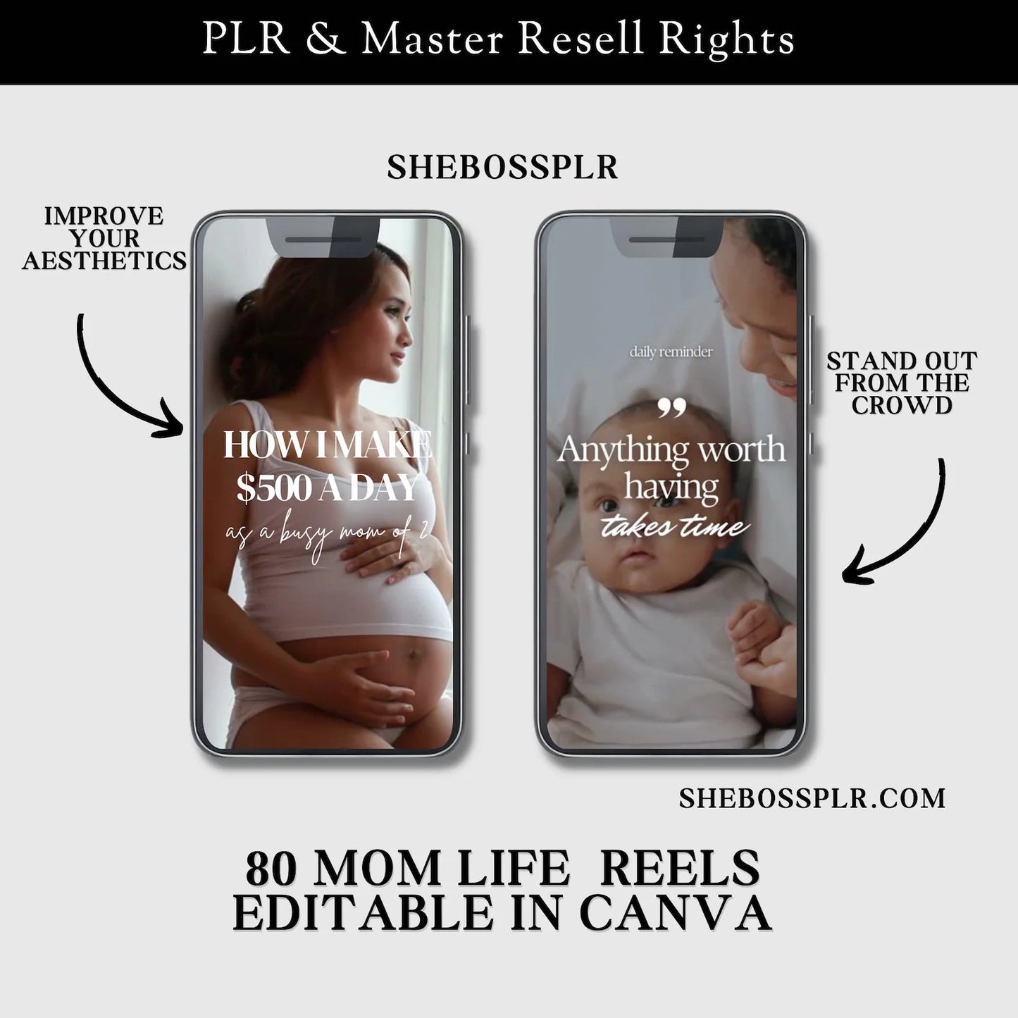 80 Melanin Mompreneur Reels Bundle with Master Resell Rights