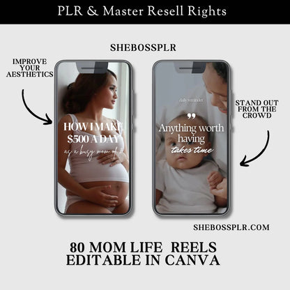 80 Melanin Mompreneur Reels Bundle with Master Resell Rights