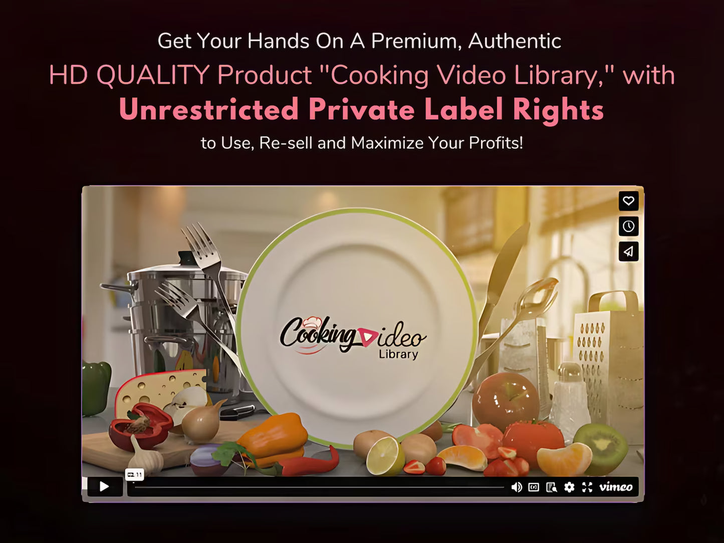 200 HD Videos + 50 Recipe eBooks + 800 Articles | PLR Resell & Monetization Pack