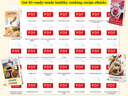 200 HD Videos + 50 Recipe eBooks + 800 Articles | PLR Resell & Monetization Pack