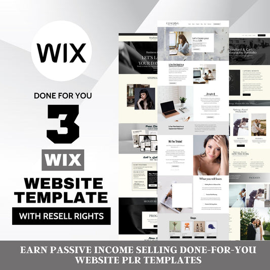 3 Wix Website Templates – Fully Customizable & Resell Ready