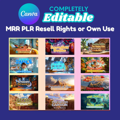 Life Lessons for Kids Part One: 50 Animated Kids Videos & Editable Templates (PLR & MRR)