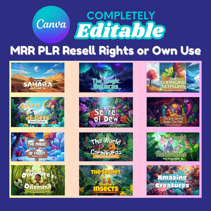 Life Lessons for Kids Part One: 50 Animated Kids Videos & Editable Templates (PLR & MRR)
