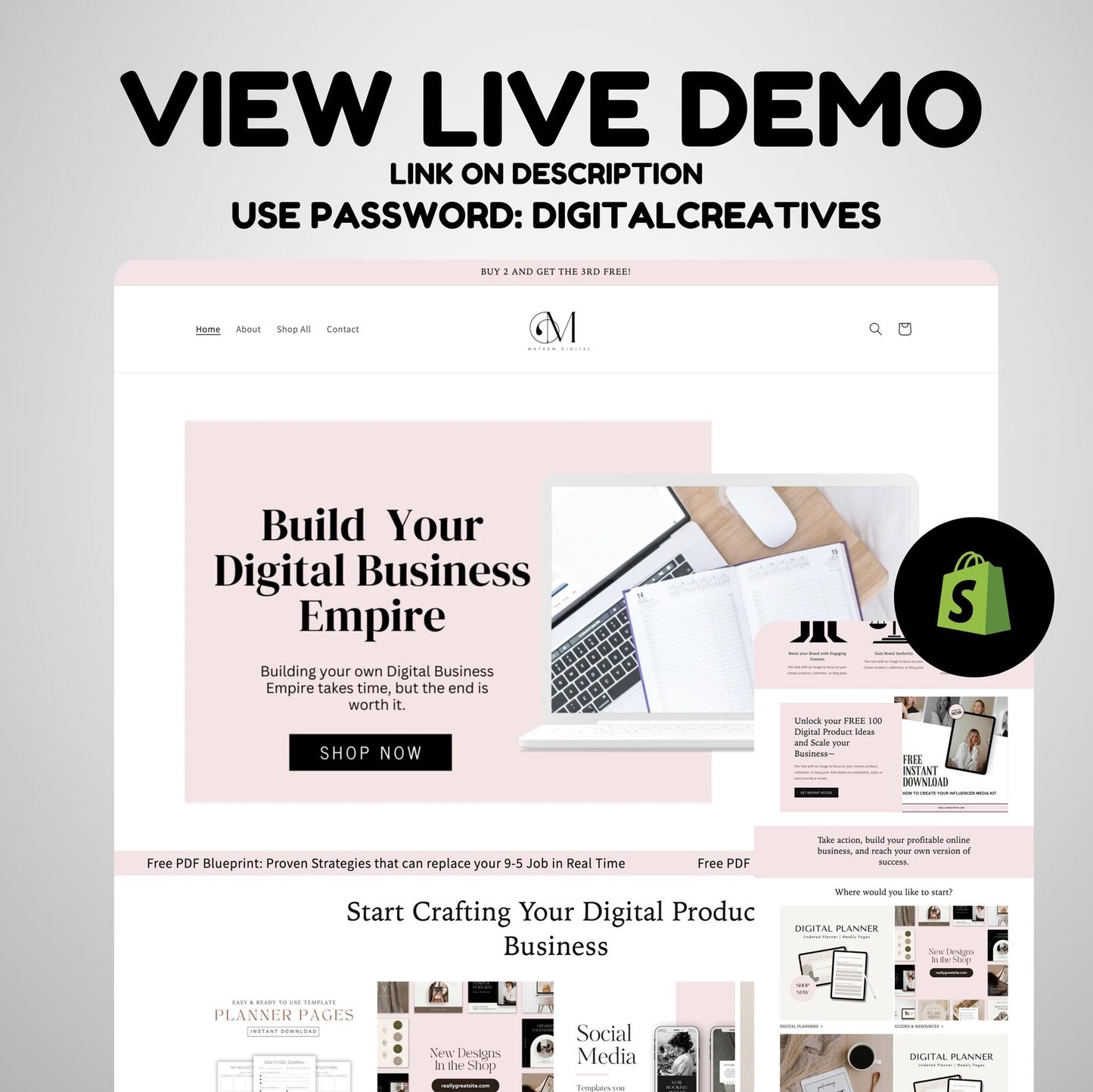 Boho-Style Digital Product Shopify Store Template