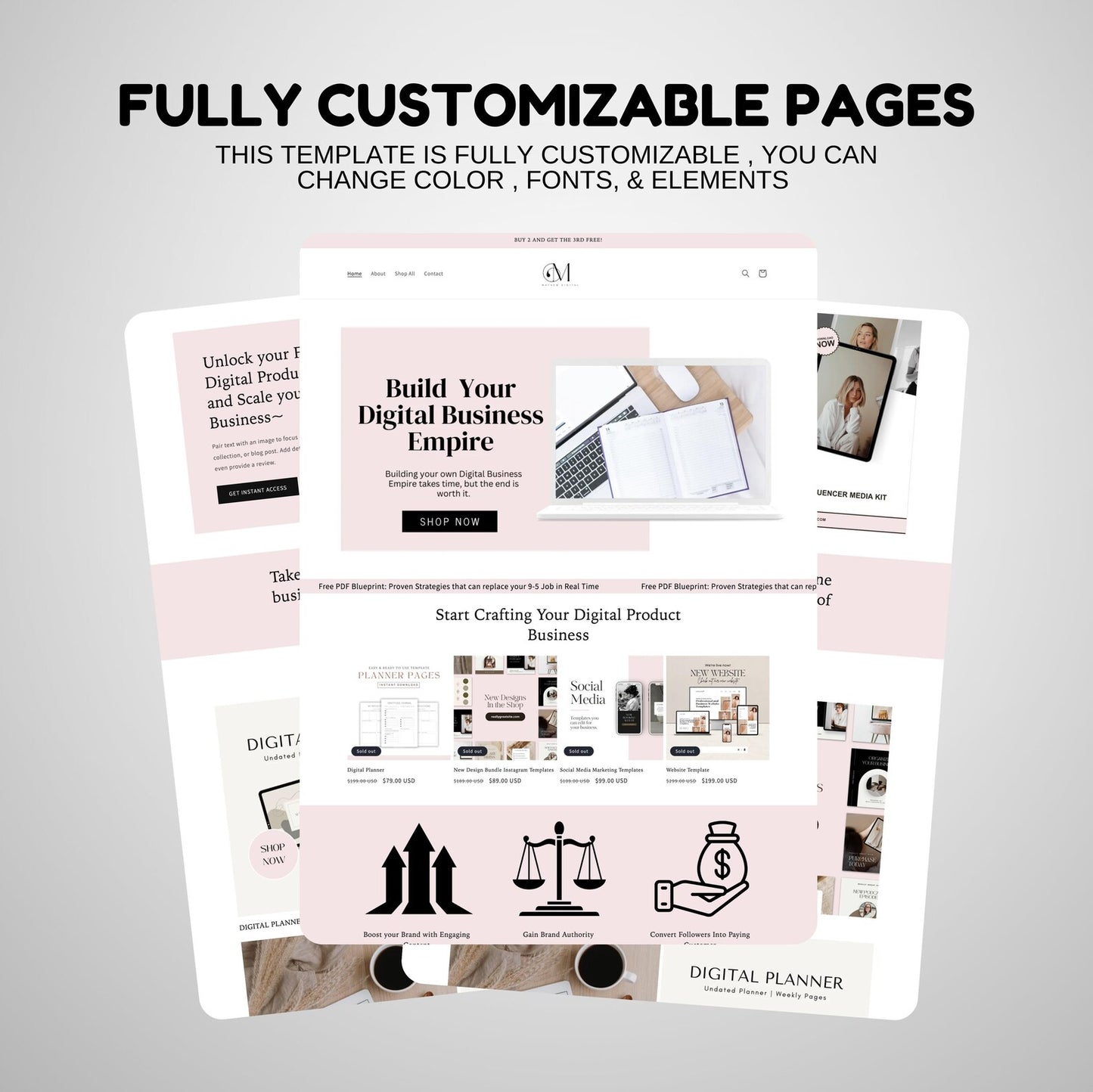 Boho-Style Digital Product Shopify Store Template