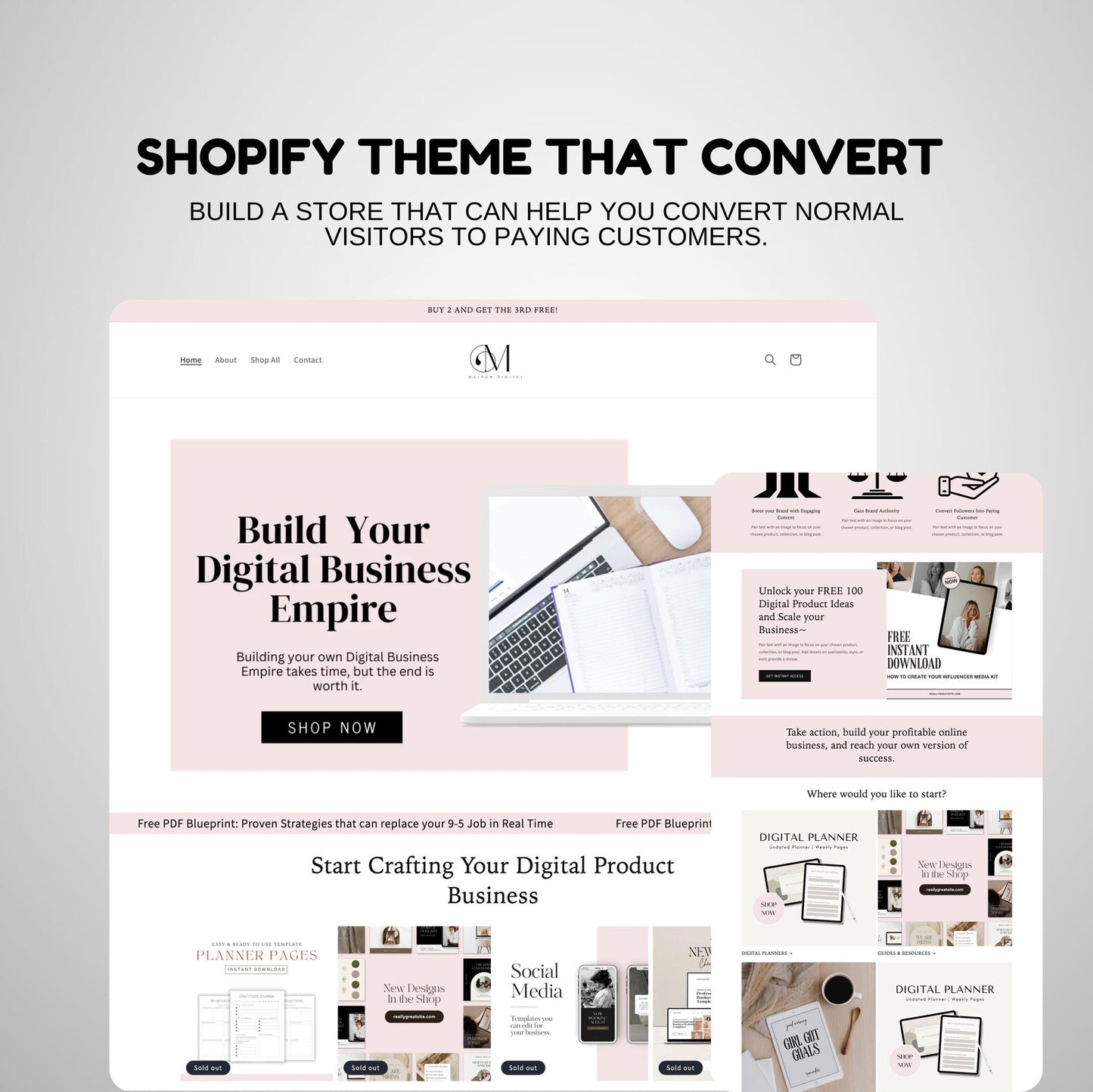 Boho-Style Digital Product Shopify Store Template