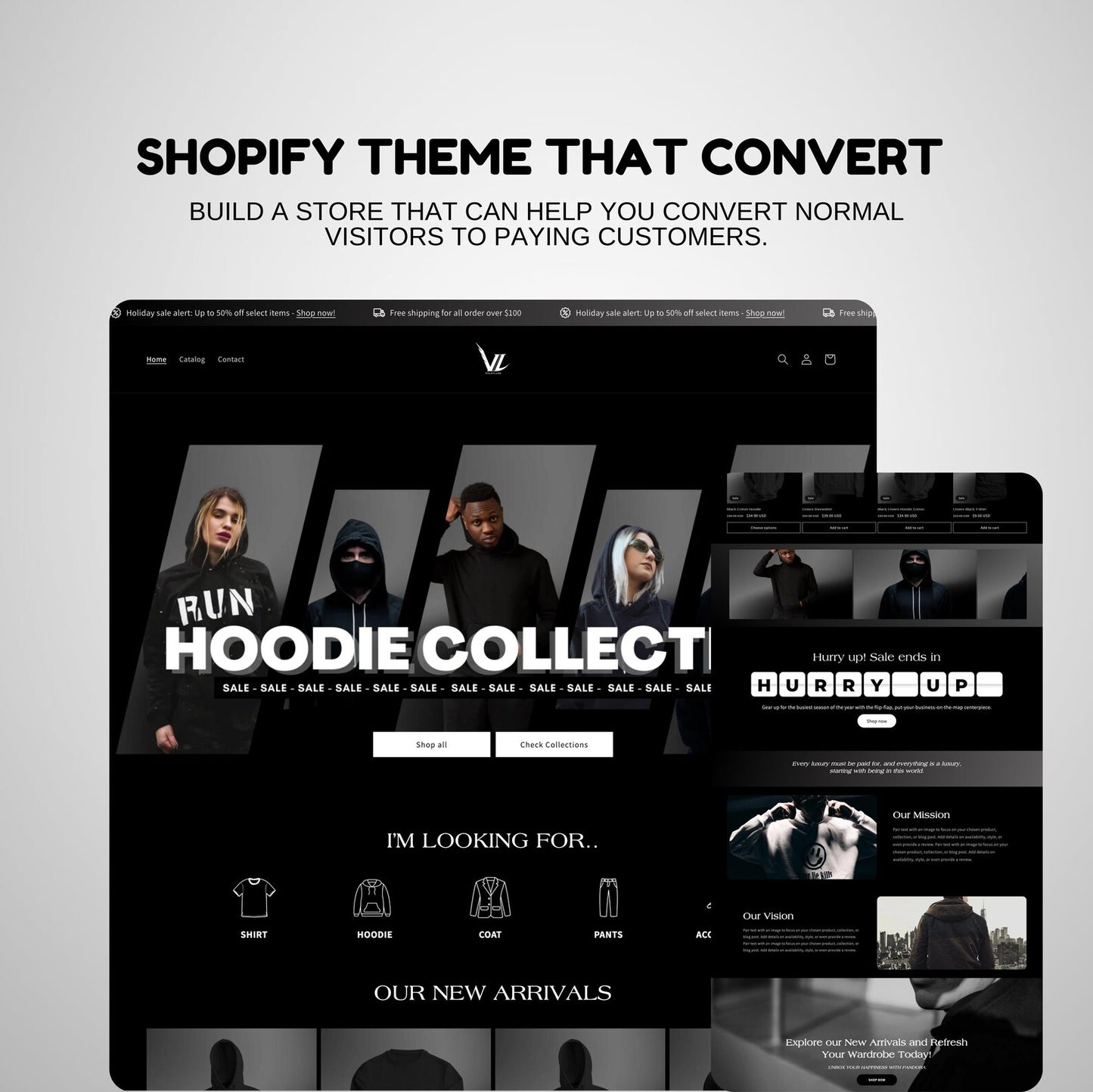 Darken Shopify Hoodie Collection Clothing Brand: Website Template