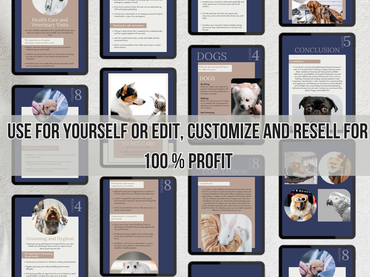 Pet Care Essentials Ebook Canva Template | 60-Page Editable PLR & MRR Resell Bundle