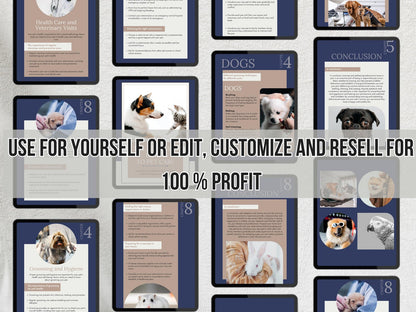 Pet Care Essentials Ebook Canva Template | 60-Page Editable PLR & MRR Resell Bundle