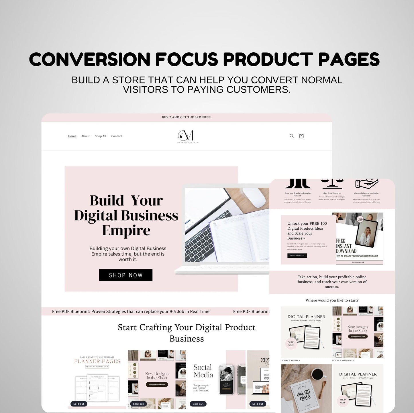Boho-Style Digital Product Shopify Store Template
