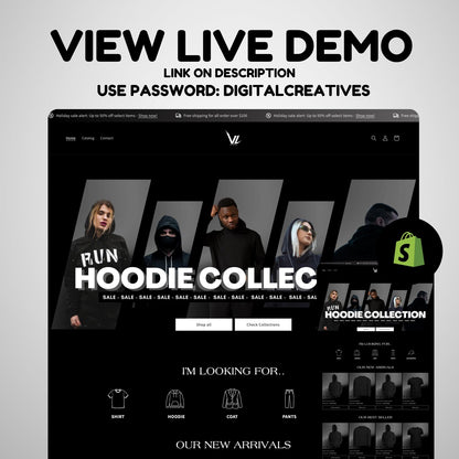 Darken Shopify Hoodie Collection Clothing Brand: Website Template