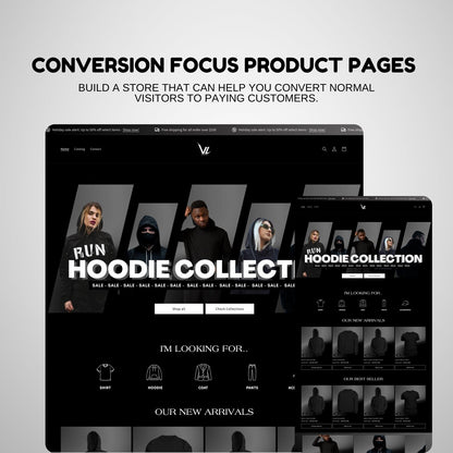 Darken Shopify Hoodie Collection Clothing Brand: Website Template