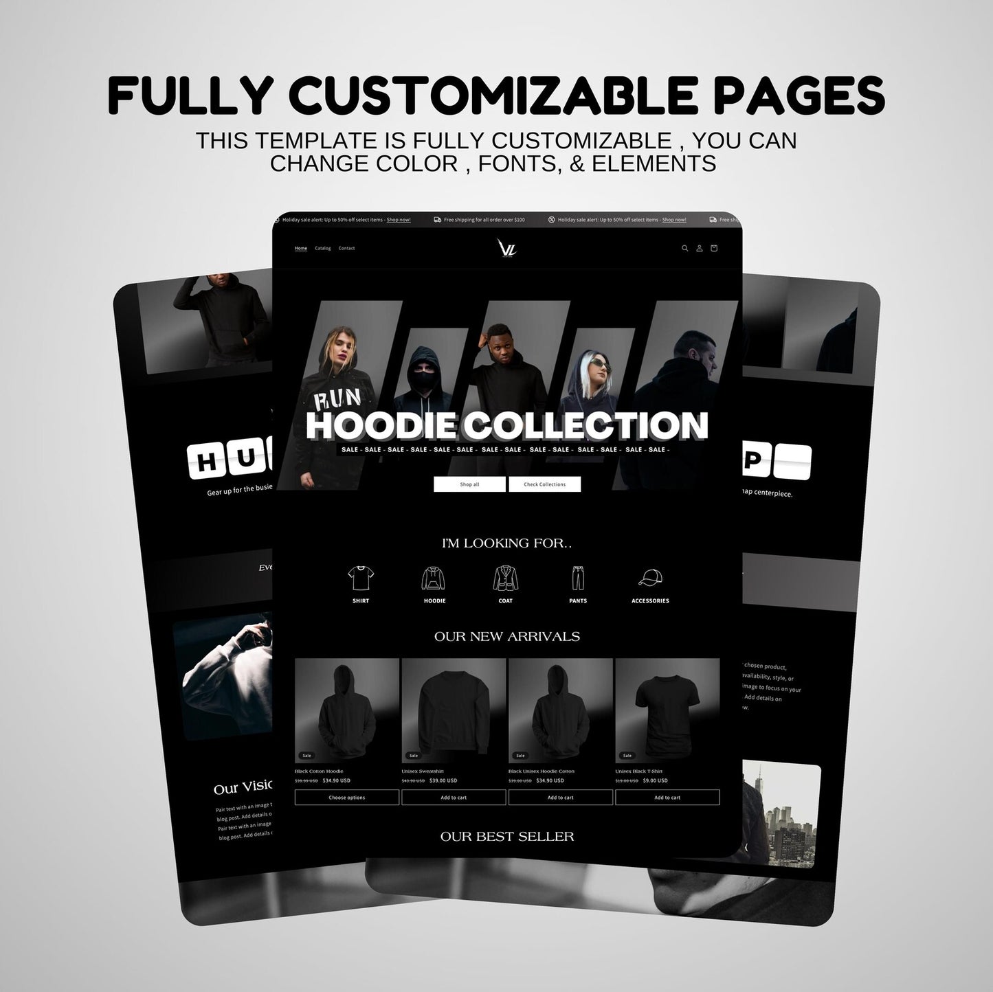 Darken Shopify Hoodie Collection Clothing Brand: Website Template