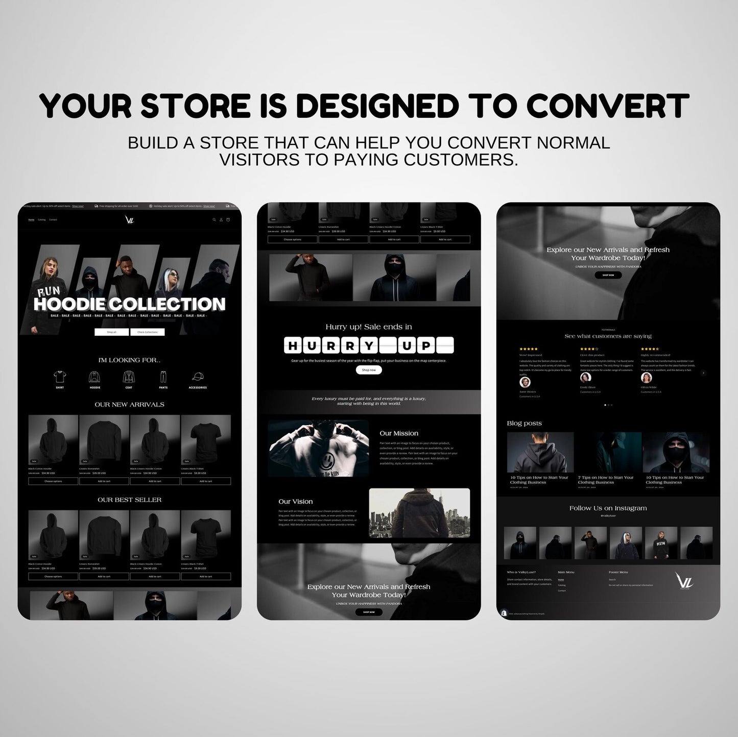 Darken Shopify Hoodie Collection Clothing Brand: Website Template