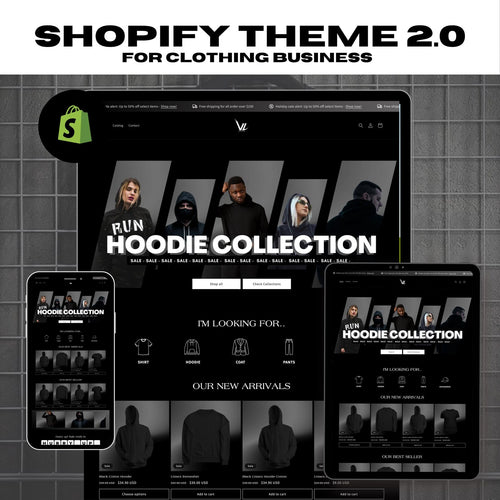 Darken Shopify Hoodie Collection Clothing Brand: Website Template