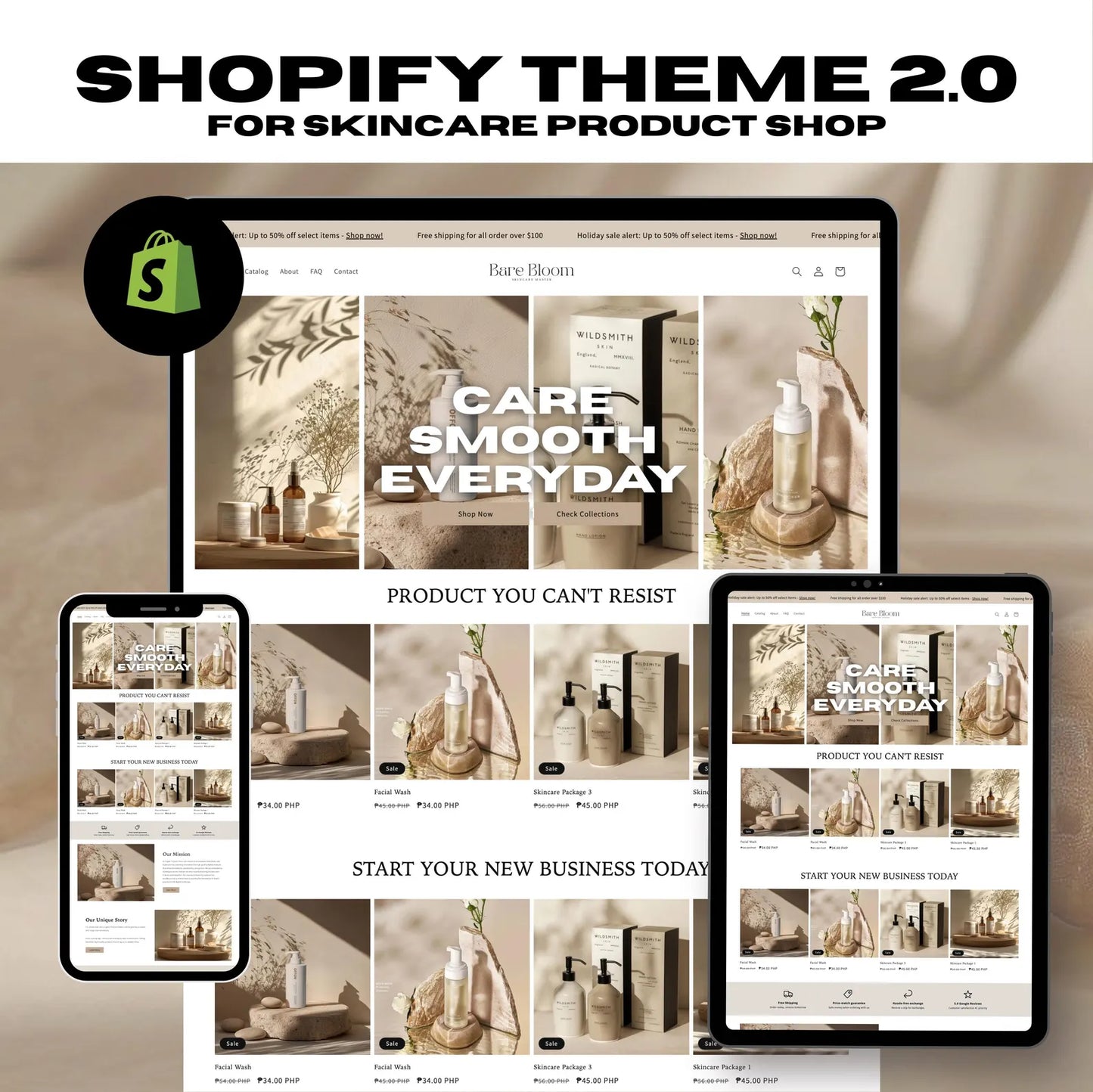 Skincare Shopify Store Template