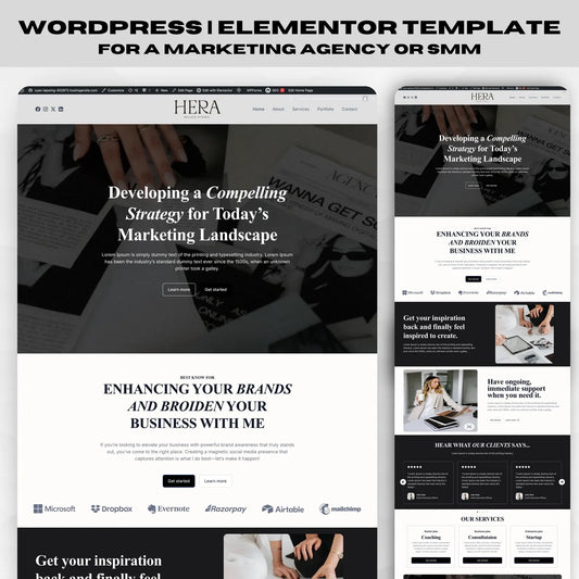 WordPress Website Aura Elementor Template - Marketing Agency