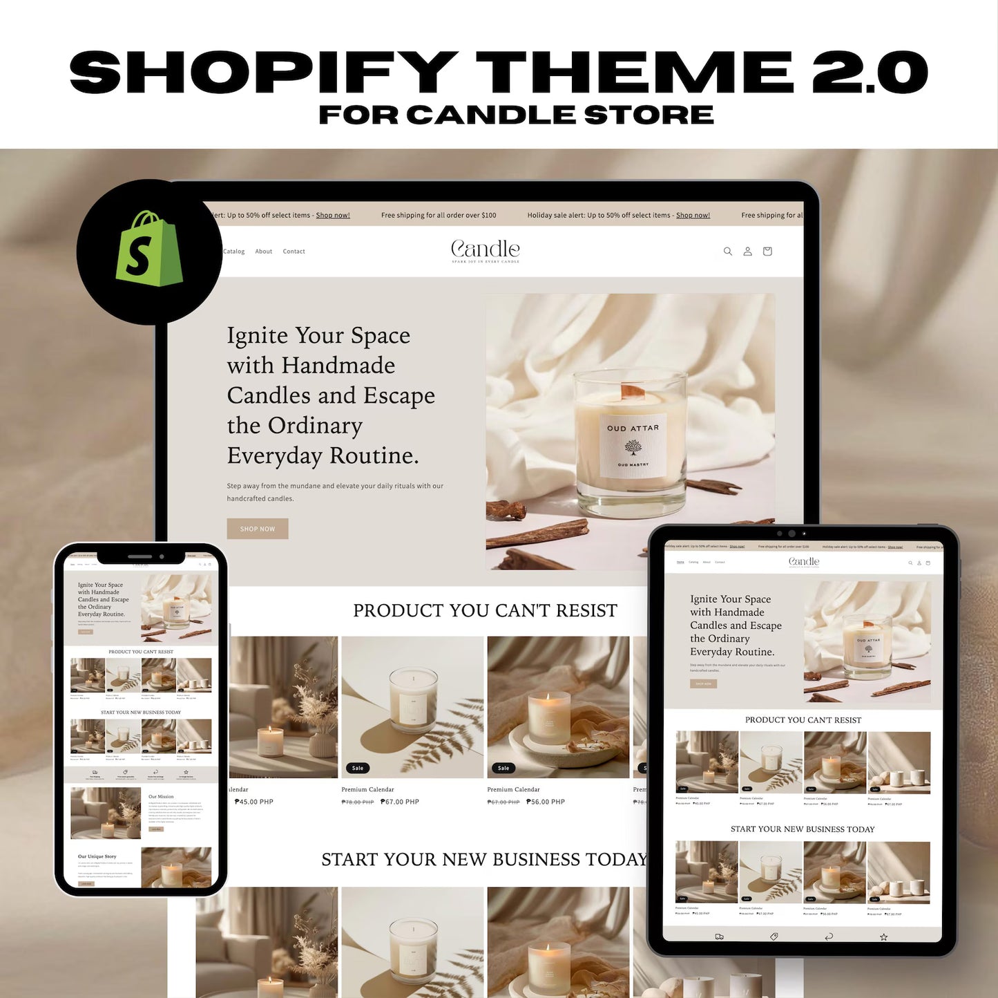 Candle Shopify Website Template