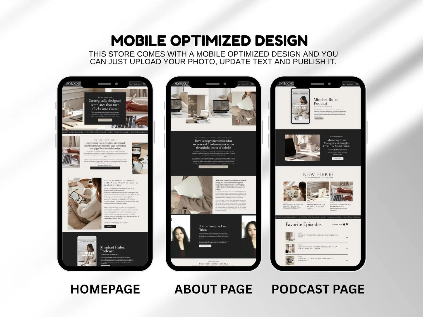 Showit Lisa Website Template for Digital Marketing Coaches & Podcasters