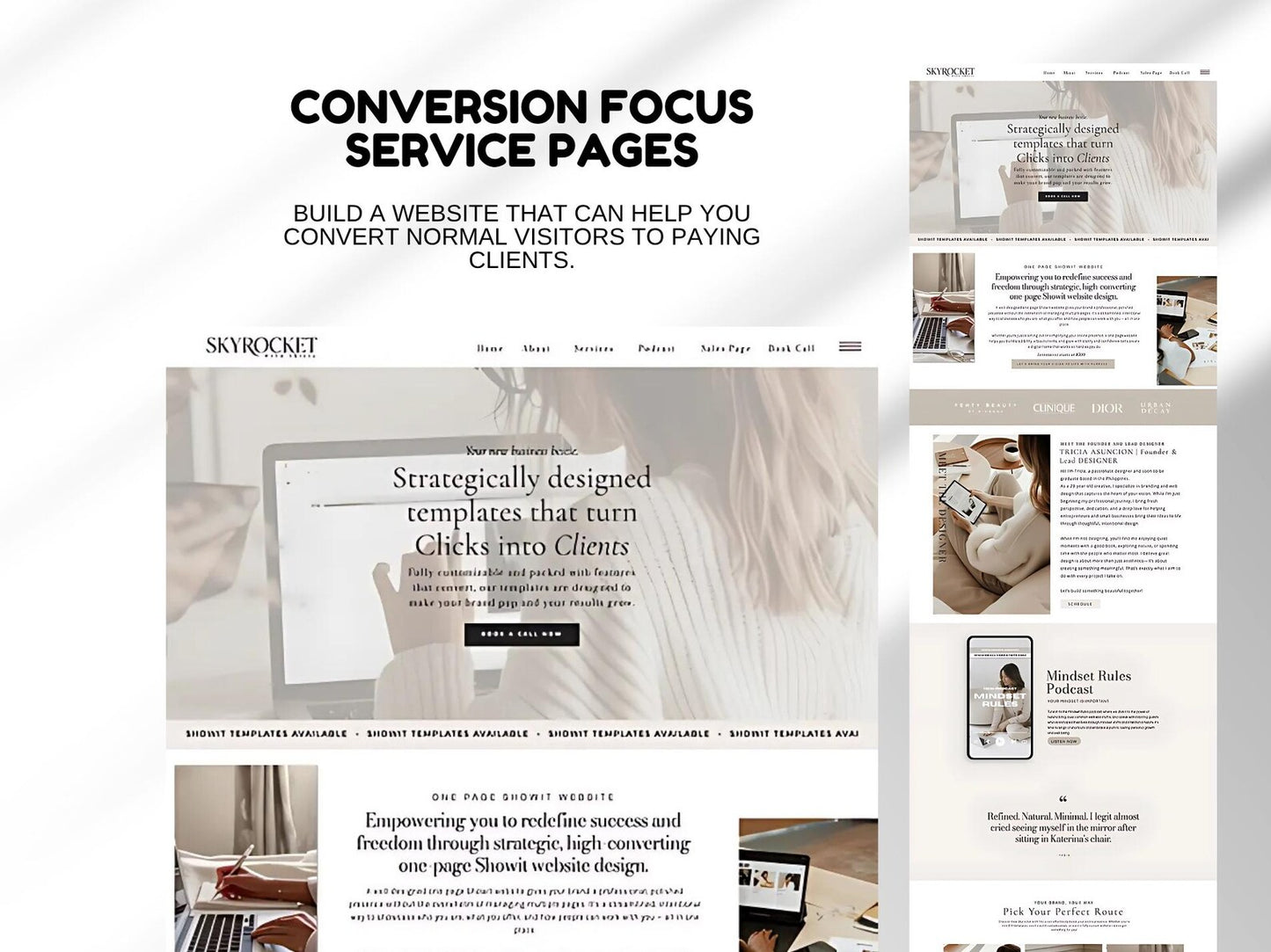 Showit Rose Website Template for Coaches