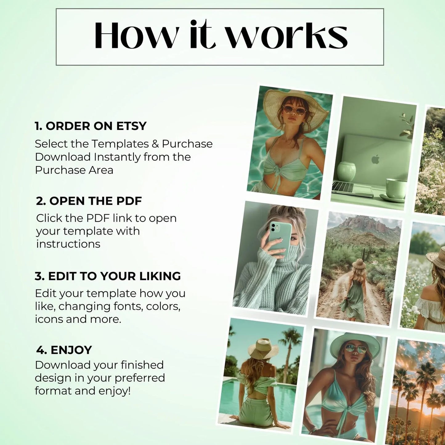 160 Sage Green Aesthetic Photos Bundle (PLR + MRR Included)