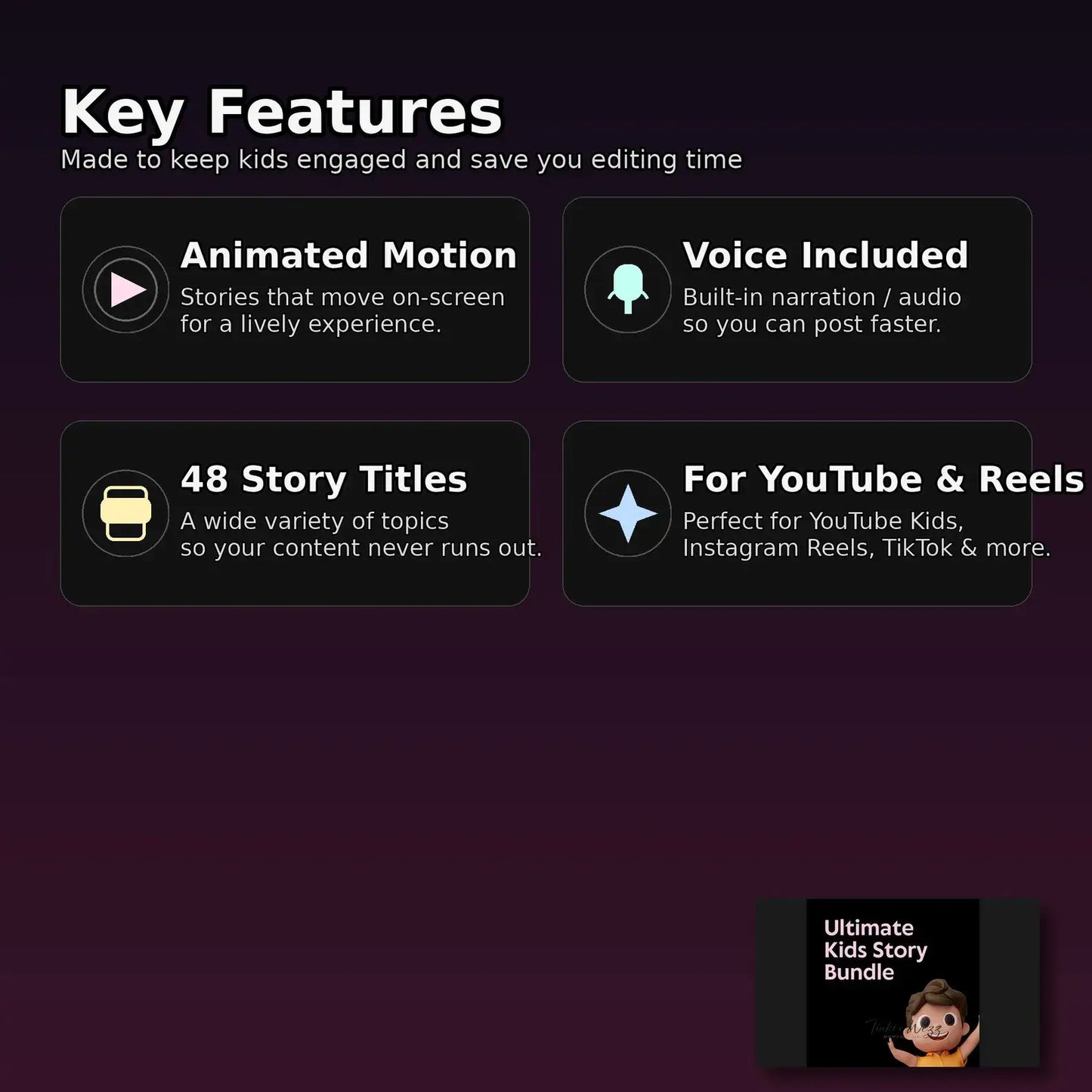 Ultimate PLR Kids Story Bundle: 48+ Animated & Voice-Narrated Kids Stories