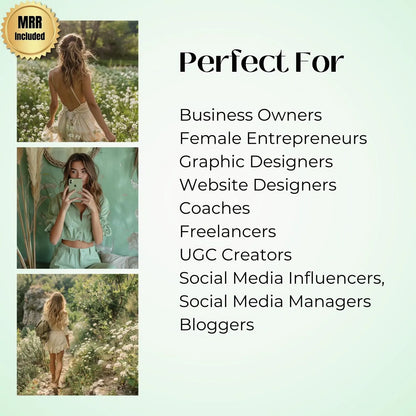 160 Sage Green Aesthetic Photos Bundle (PLR + MRR Included)