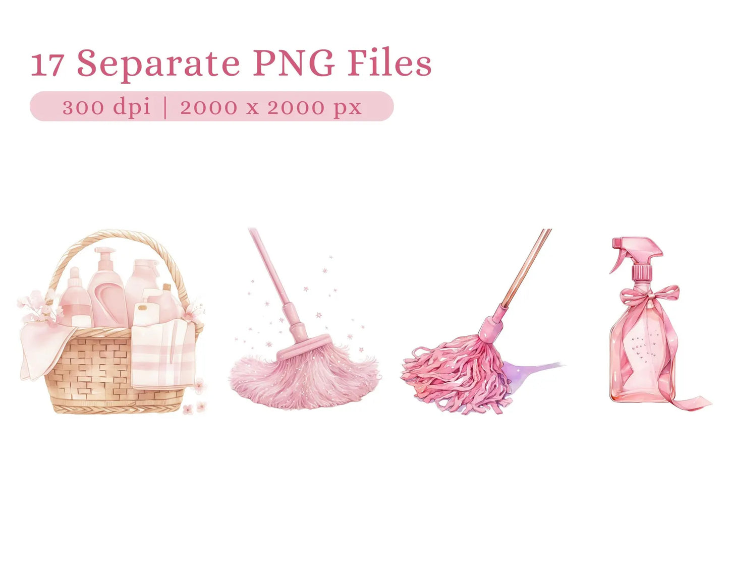 17 Cleaning Girl Clipart Bundle with Resell Rights |PLR & MRR